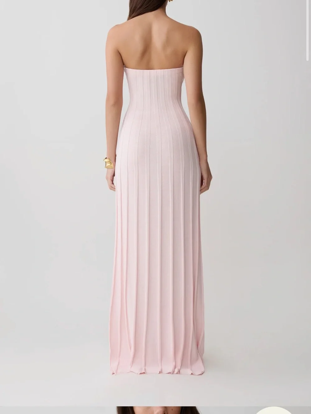 Meshki Strapless Ribbed Maxi Dress in Pale Pink - Picture 2 of 3